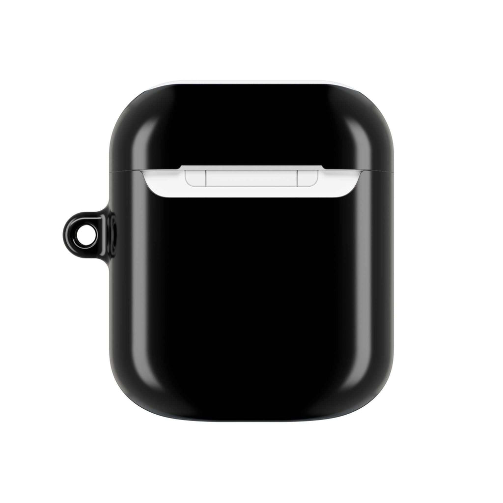 Black AirPods/Pro hard shell protective case with glossy finish and secure fit