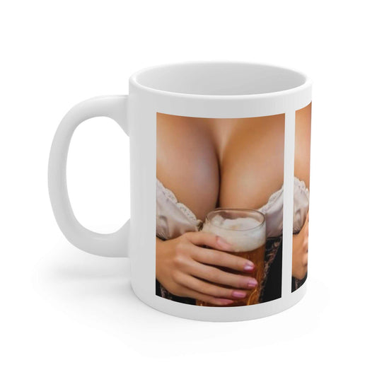 Fun Beer and Boobies Ceramic Mug Created By Littlebitz