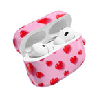 Pink Hearts AirPods protective case with durable hard shell and glossy finish