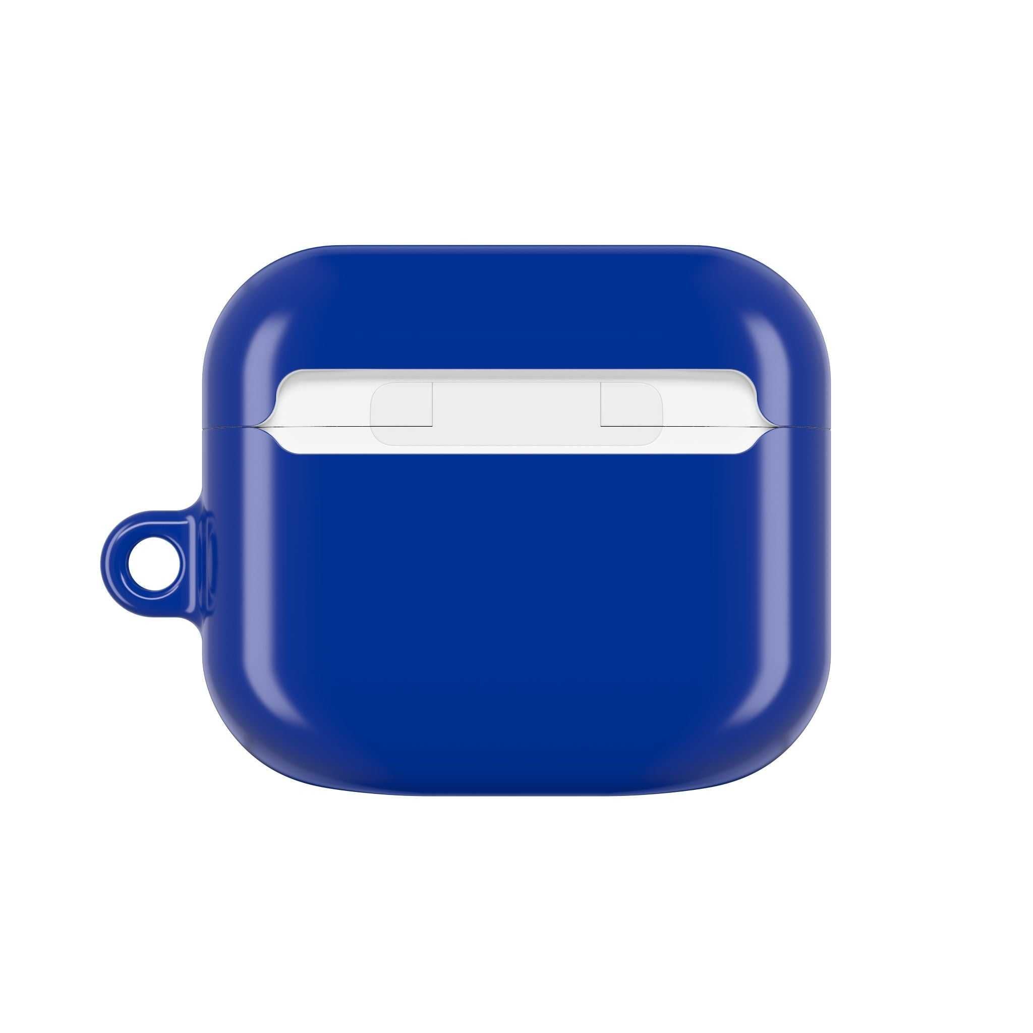 Everton FC AirPods protective hard case in blue with glossy finish and keyring loop