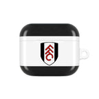 Fulham FC AirPods protective case with black and white crest design, durable and shock-resistant for AirPods and AirPods Pro