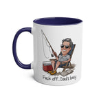 Fun Fathers Day Gift Mug with humorous fishing design, perfect for dads.