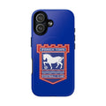 Ipswich Town MagSafe iPhone case with blue club crest and dual-layer protection