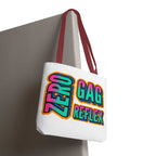 Zero Gag Reflex Tote Bag with cheeky design, durable spun polyester, multiple sizes and handle colors, perfect for daily use