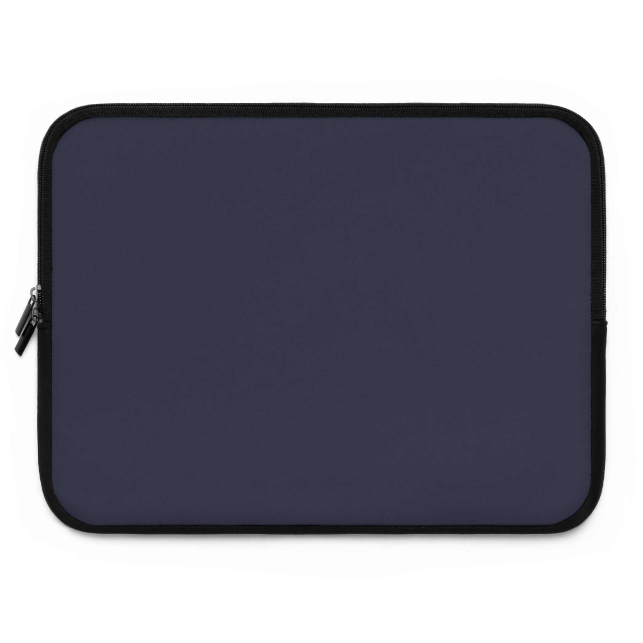 deep blue neoprene laptop sleeve with dual zipper and soft foam lining for protection