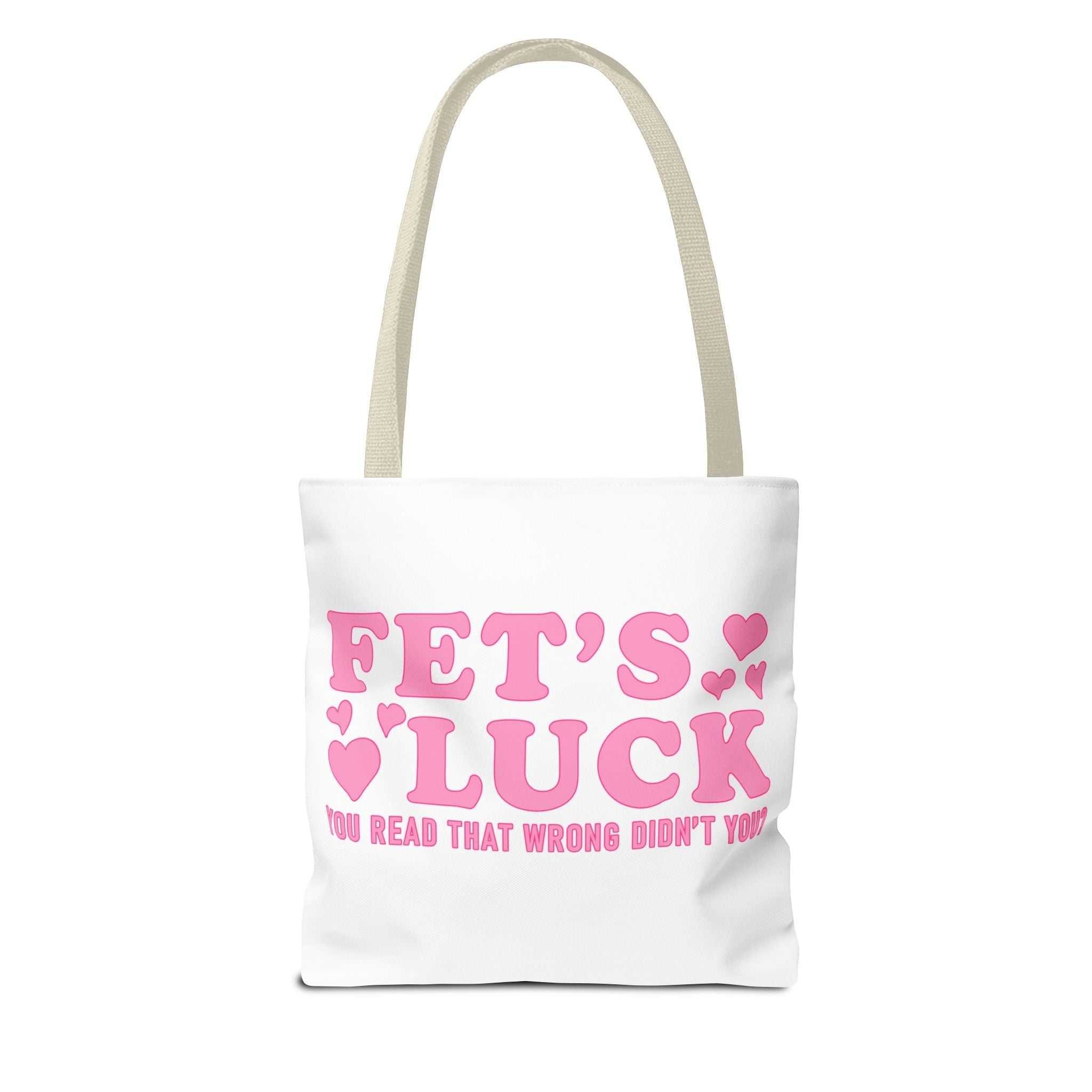 Pink Heart Tote Bag with cheeky design and durable spun polyester fabric