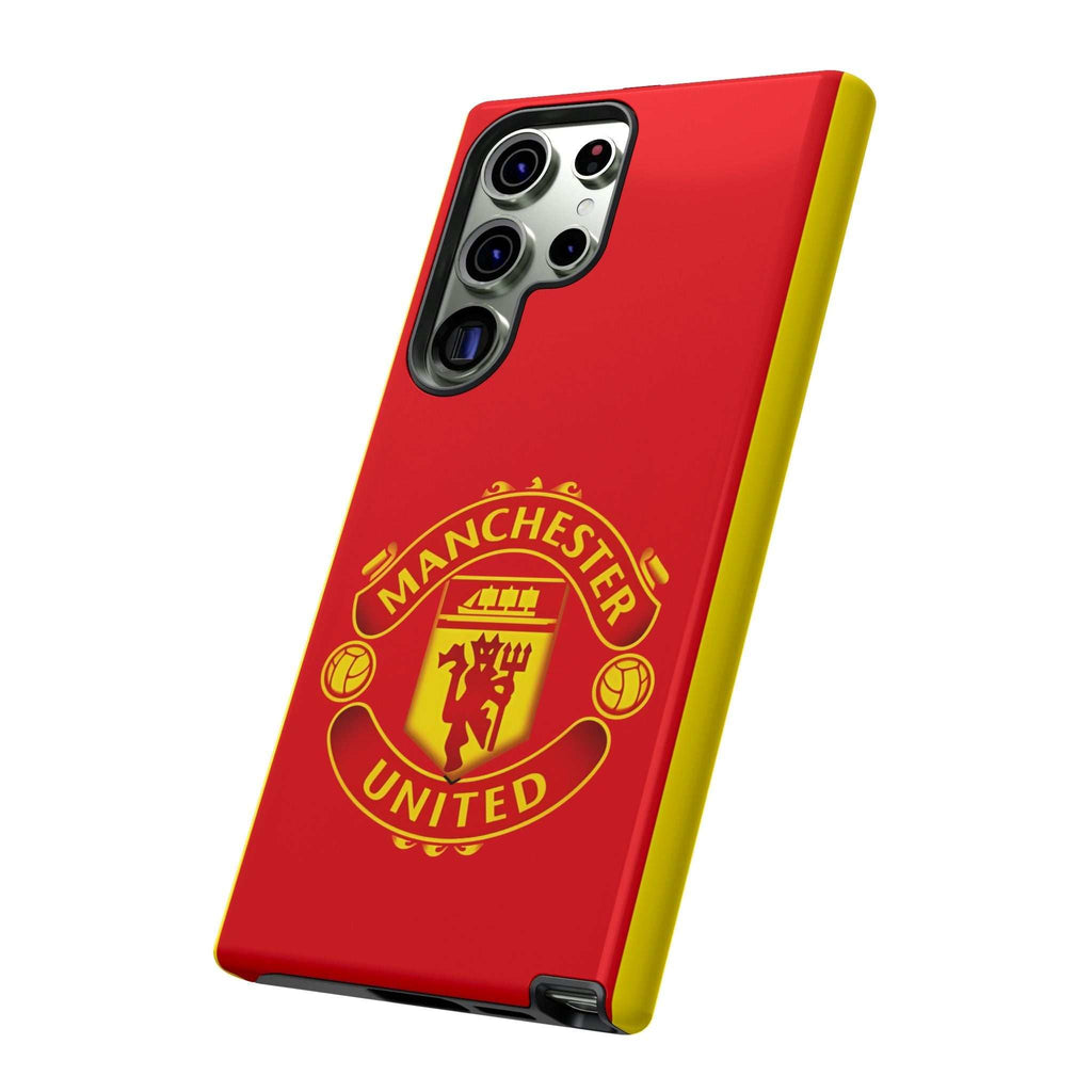 Manchester United Magnetic Samsung Case with red crest and dual-layer protection