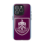 Burnley FC MagSafe iPhone case in claret blue with club crest and dual-layer protection