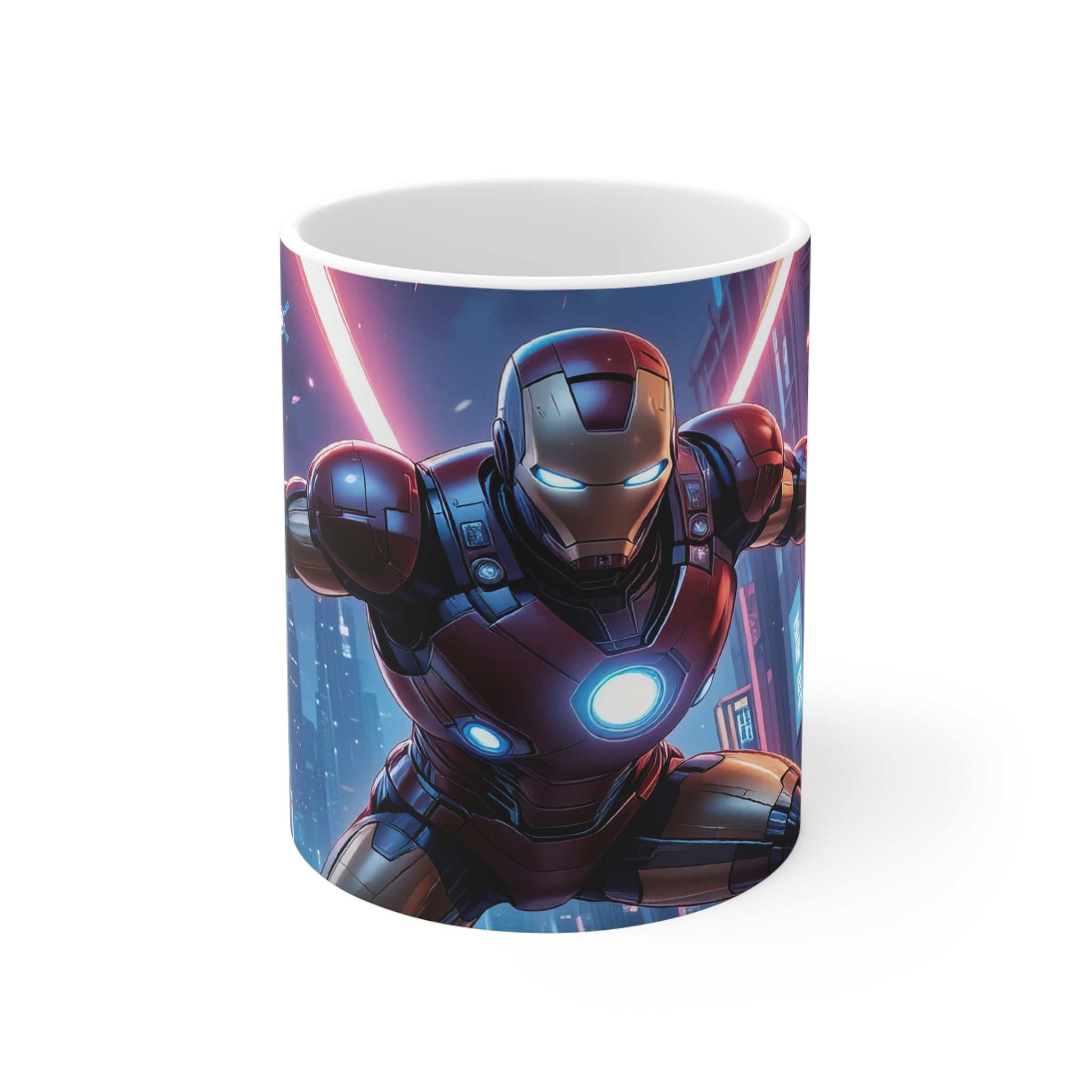Marvel Superhero IronMan Mug with vibrant Iron Man design on glossy 11oz ceramic, microwave and dishwasher safe