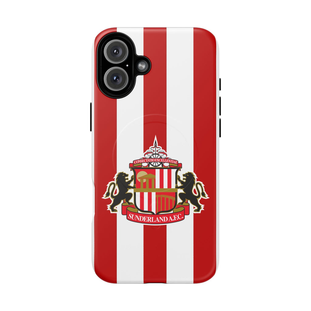 Sunderland FC MagSafe iPhone case in red and white with club-inspired crest and dual-layer protection