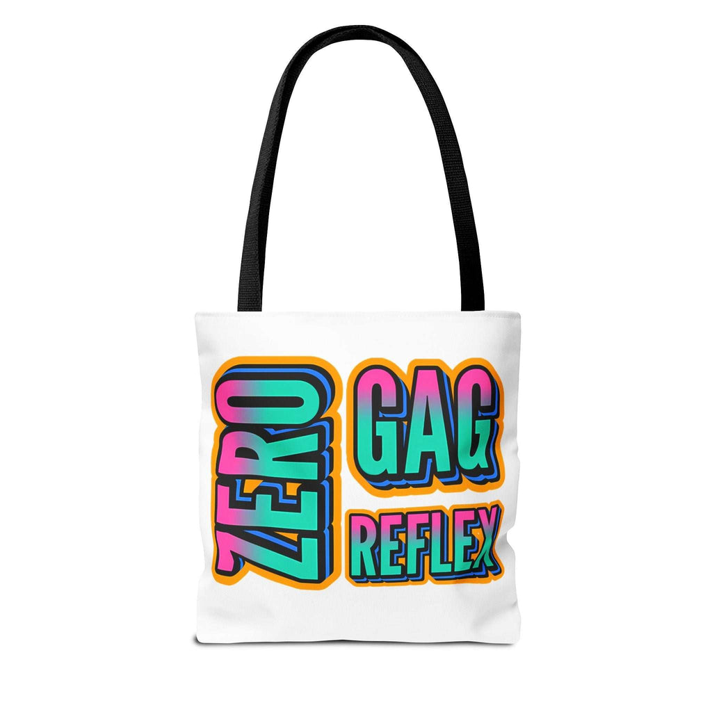 Zero Gag Reflex Tote Bag with cheeky design, durable spun polyester, multiple sizes and handle color options