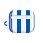 Brighton FC AirPods protective hard case with blue and white stripes, shock-resistant and glossy finish