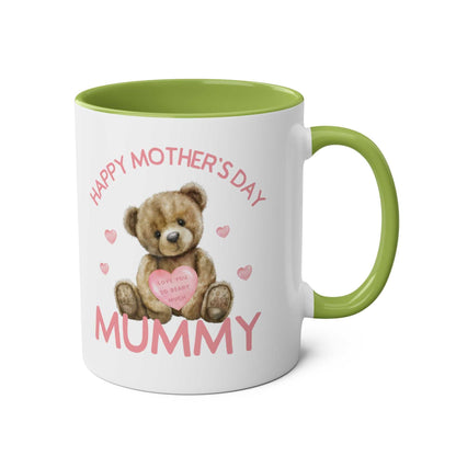 Cute Bear Mother's Day mug with heart design, perfect daughter-to-mom gift.
