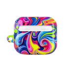 Vibrant Colour Splash hard shell protective case for AirPods and AirPods Pro with bright, swirling multicolor design and glossy finish