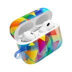 Vibrant geometric pride colorful protective hard shell case for AirPods and AirPods Pro with glossy finish