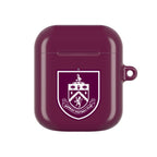 Burnley FC AirPods protective case in claret with club crest, durable and wireless charging compatible
