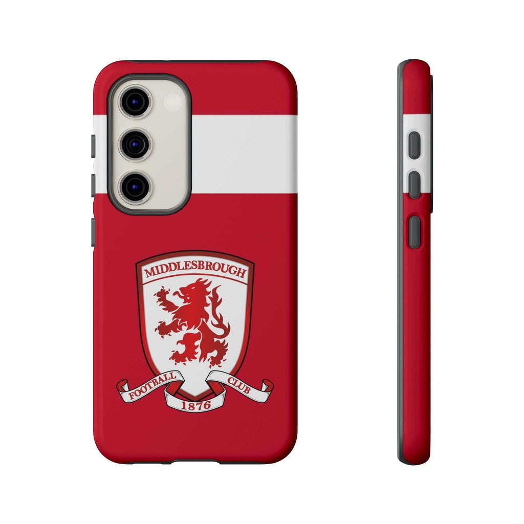 Middlesbrough Magnetic Samsung Case with red colors and official-inspired crest for phone protection and wireless charging