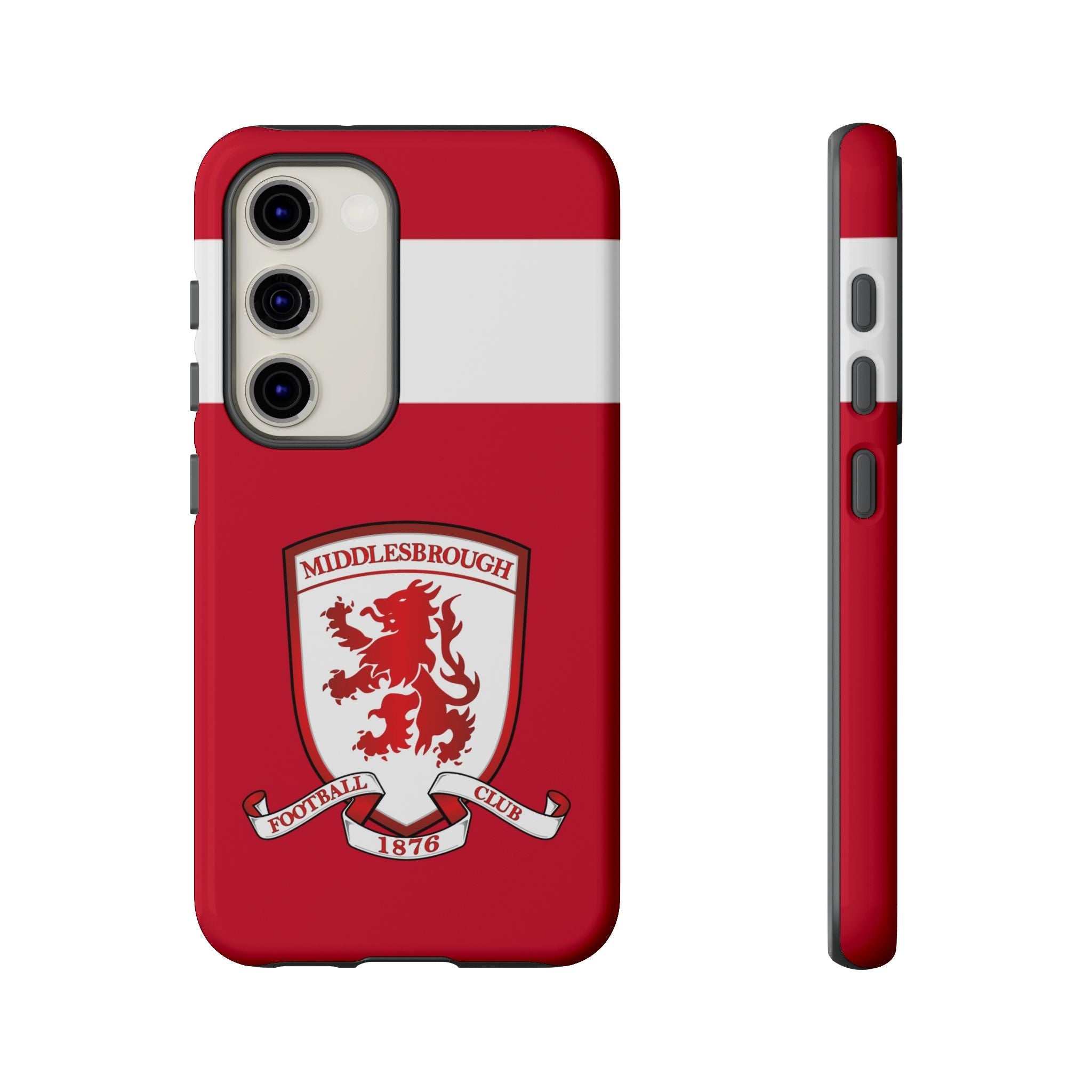 Middlesbrough Magnetic Samsung Case with red colors and official-inspired crest for phone protection and wireless charging