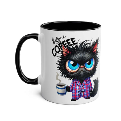 Fun Sarcastic Coffee Mug with a grumpy cat design, perfect for adding humor to your morning routine.