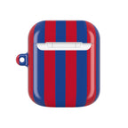 Crystal Palace FC themed red and blue striped AirPods protective case with shock-resistant glossy finish