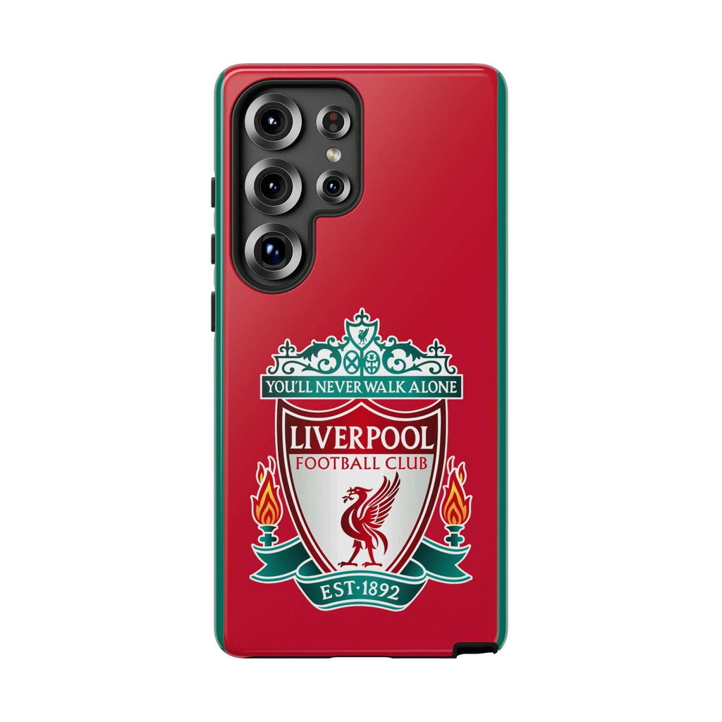 Liverpool FC Magnetic shockproof Samsung Galaxy case with dual-layer protection and wireless charging compatibility