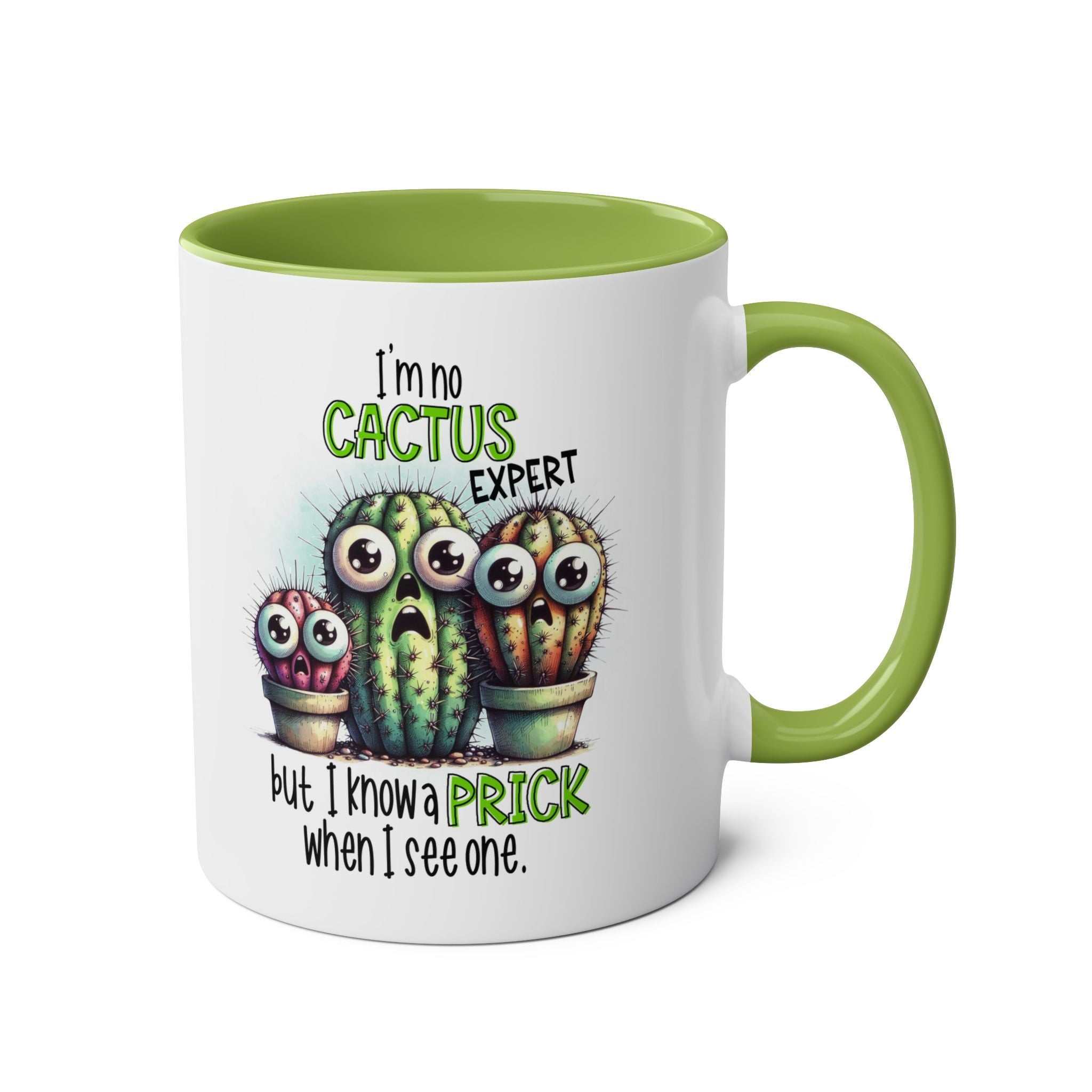 Fun Cactus Expert Coffee Mug with sassy cactus design and glossy finish