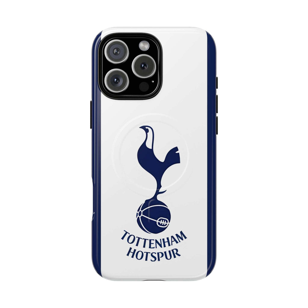 Tottenham FC MagSafe iPhone case with navy and white team colors and crest, dual layer protection and MagSafe compatibility