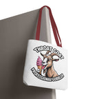 Cheeky professional Gobbler funny tote bag with colorful handles, durable spun polyester, and playful design