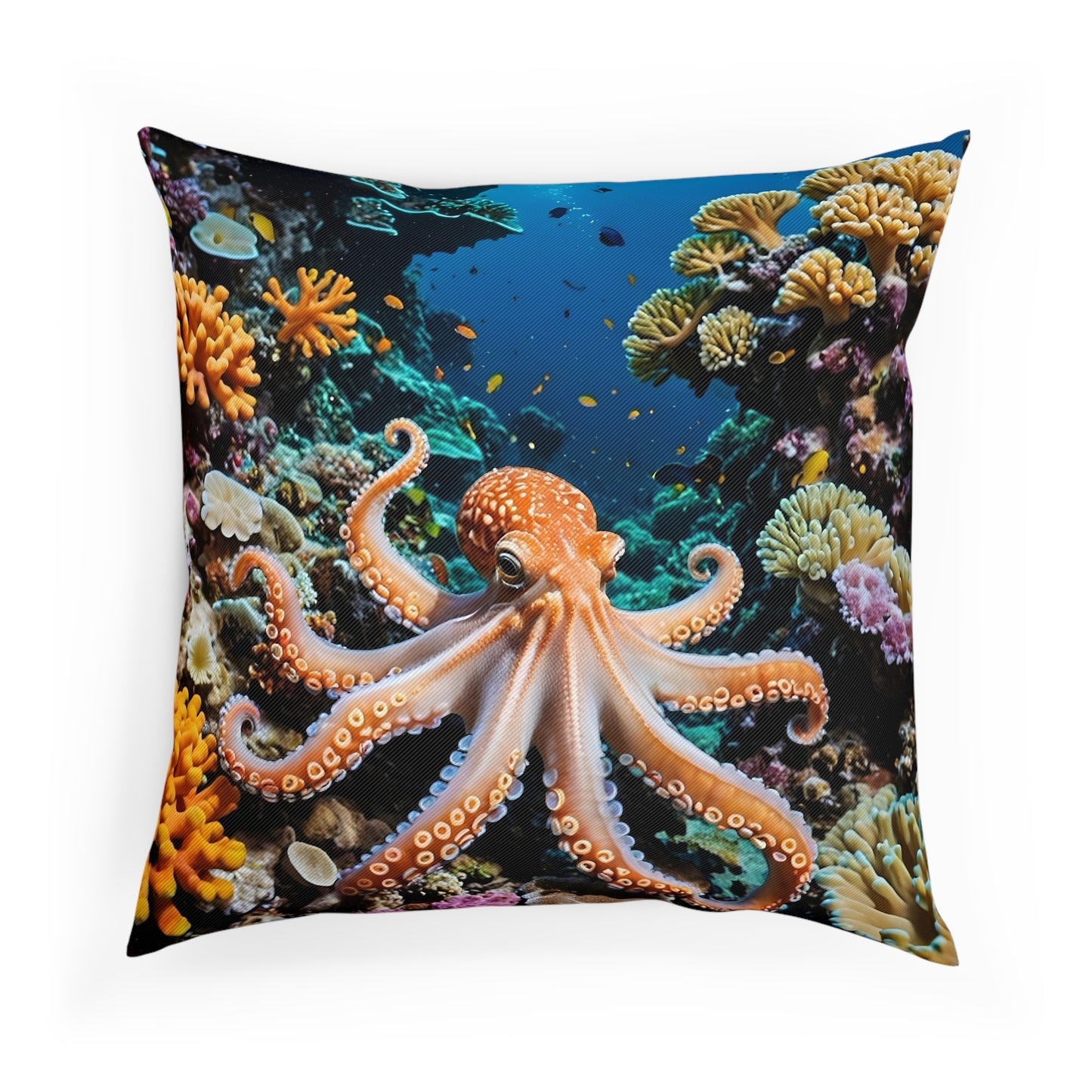 Octopus Cotton Drill Square Cushion