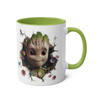 Baby Groot inspired coffee mug with glossy finish and playful design.