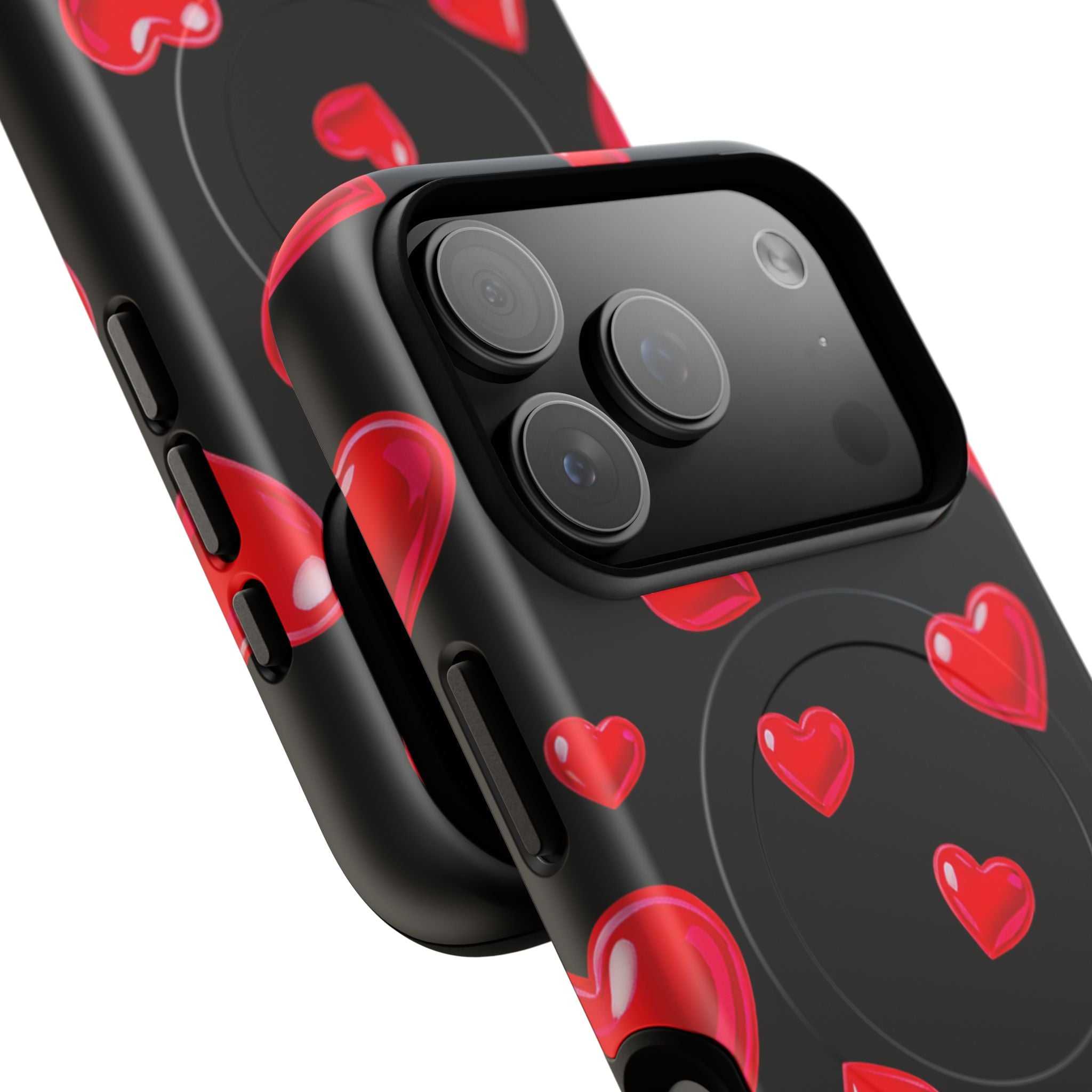Black Hearts iPhone Magsafe Phone Case