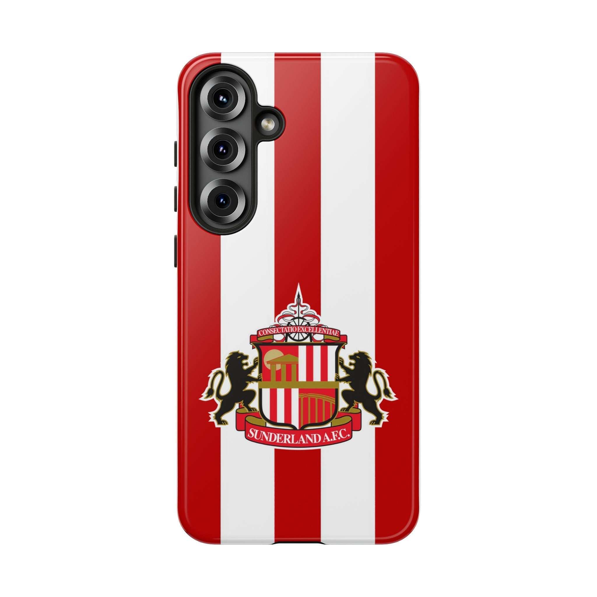 Sunderland FC Samsung phone case in red and white with magnetic design and dual-layer protection