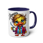 Fun Sarcastic Coffee Mug with colorful duck design, glossy finish, available in 7 colors, microwave and dishwasher safe.