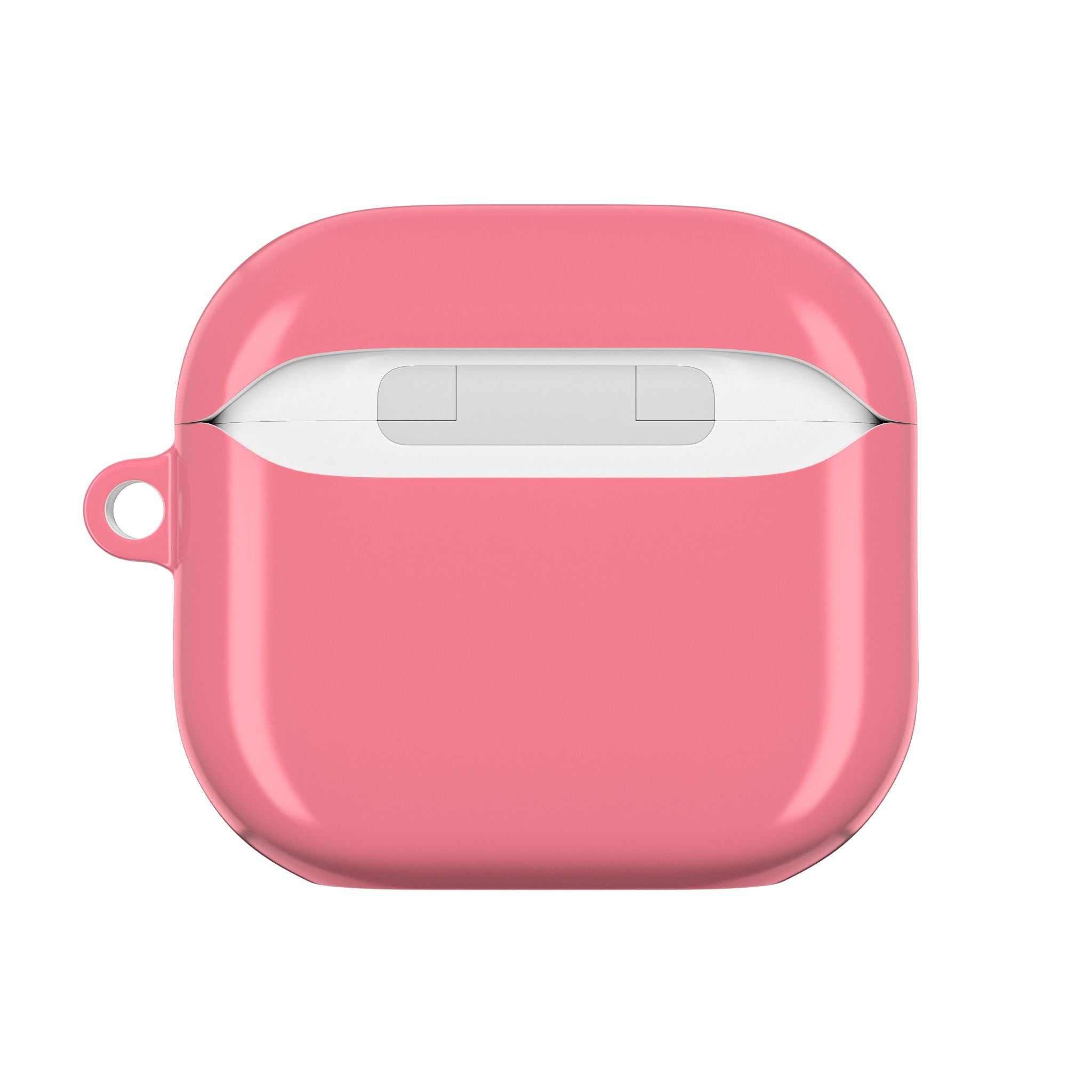 Light coral hard shell protective case for AirPods and AirPods Pro with glossy finish and secure fit