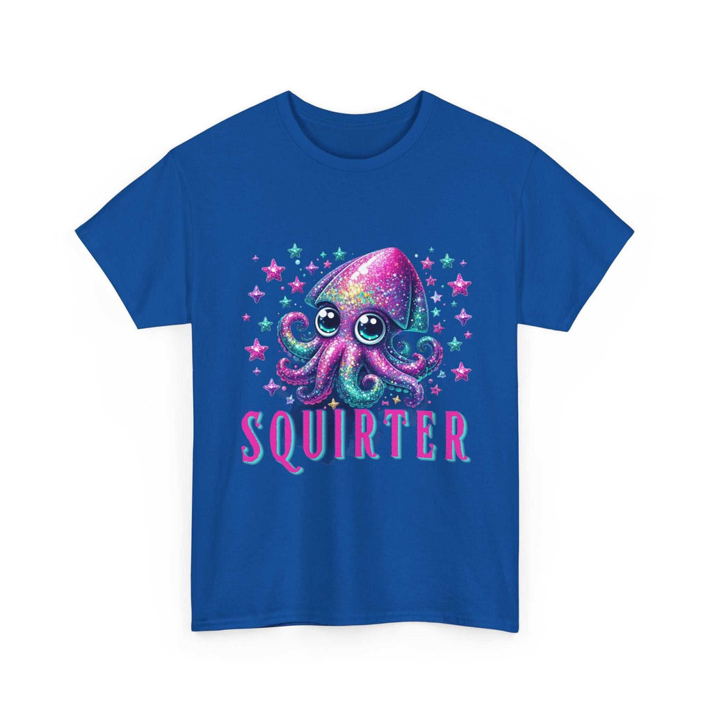Squirter Fun Squid T-Shirt with cheeky squid graphic and bold design on soft cotton fabric