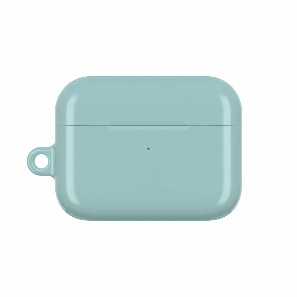 Teal green hard shell AirPods and AirPods Pro protective case with glossy finish and wireless charging compatible