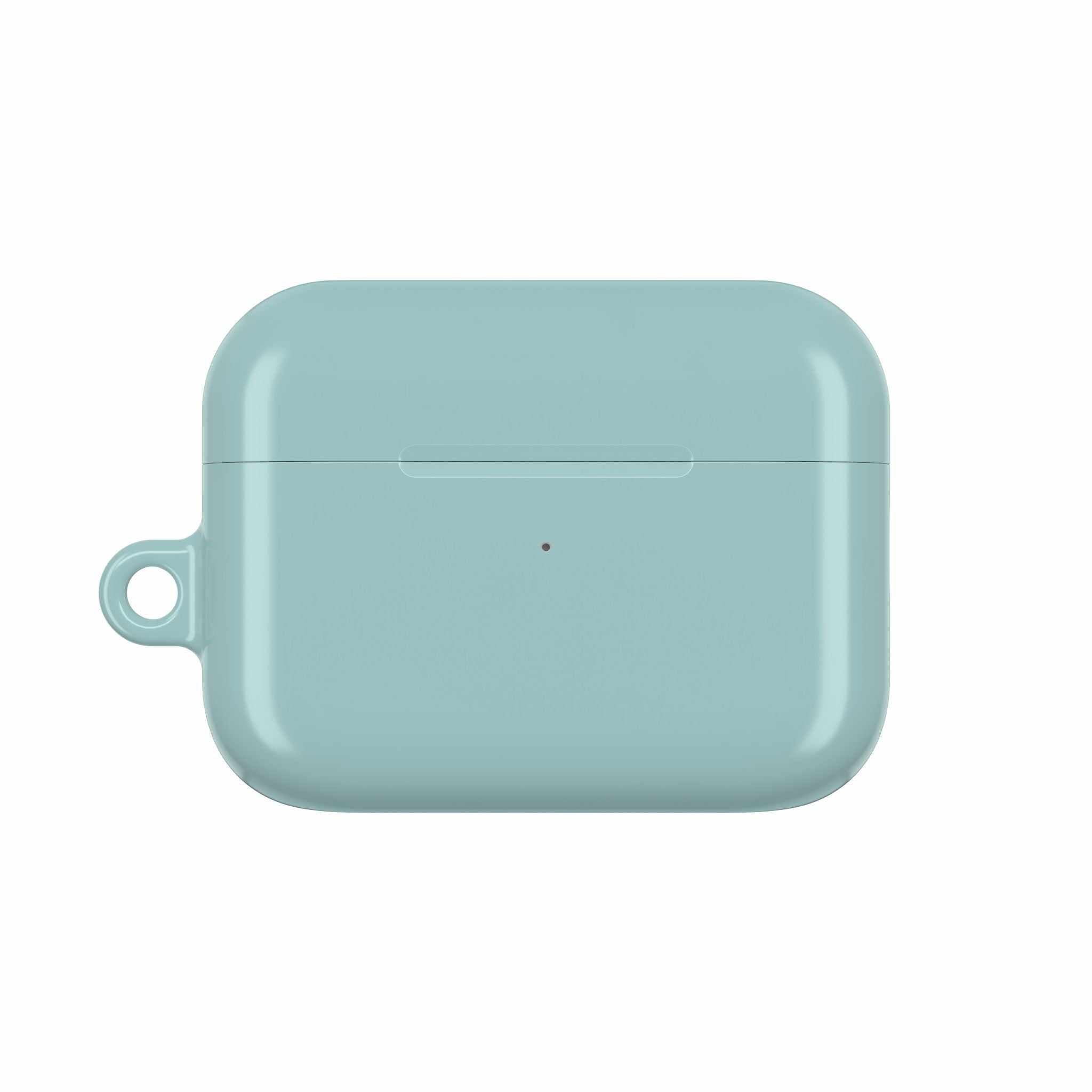 Teal green hard shell AirPods and AirPods Pro protective case with glossy finish and wireless charging compatible
