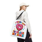 Glaze My Hole Donut Tote Bag with cheeky donut design and cotton straps