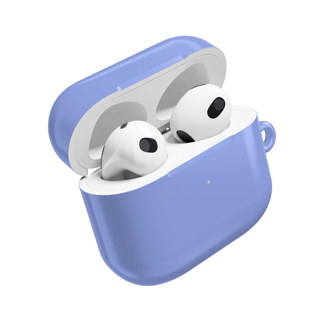 Sky blue hard shell protective case for AirPods and AirPods Pro with glossy finish and wireless charging compatibility