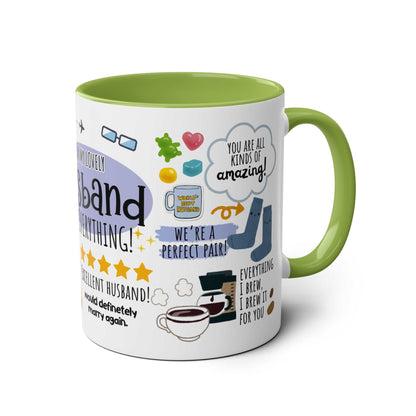 Husband Fathers Day Gift Mug with colorful design, perfect fun present for dads on Father's Day.