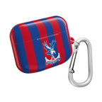 Crystal Palace FC red and blue striped AirPods case with eagle crest and carabiner clip