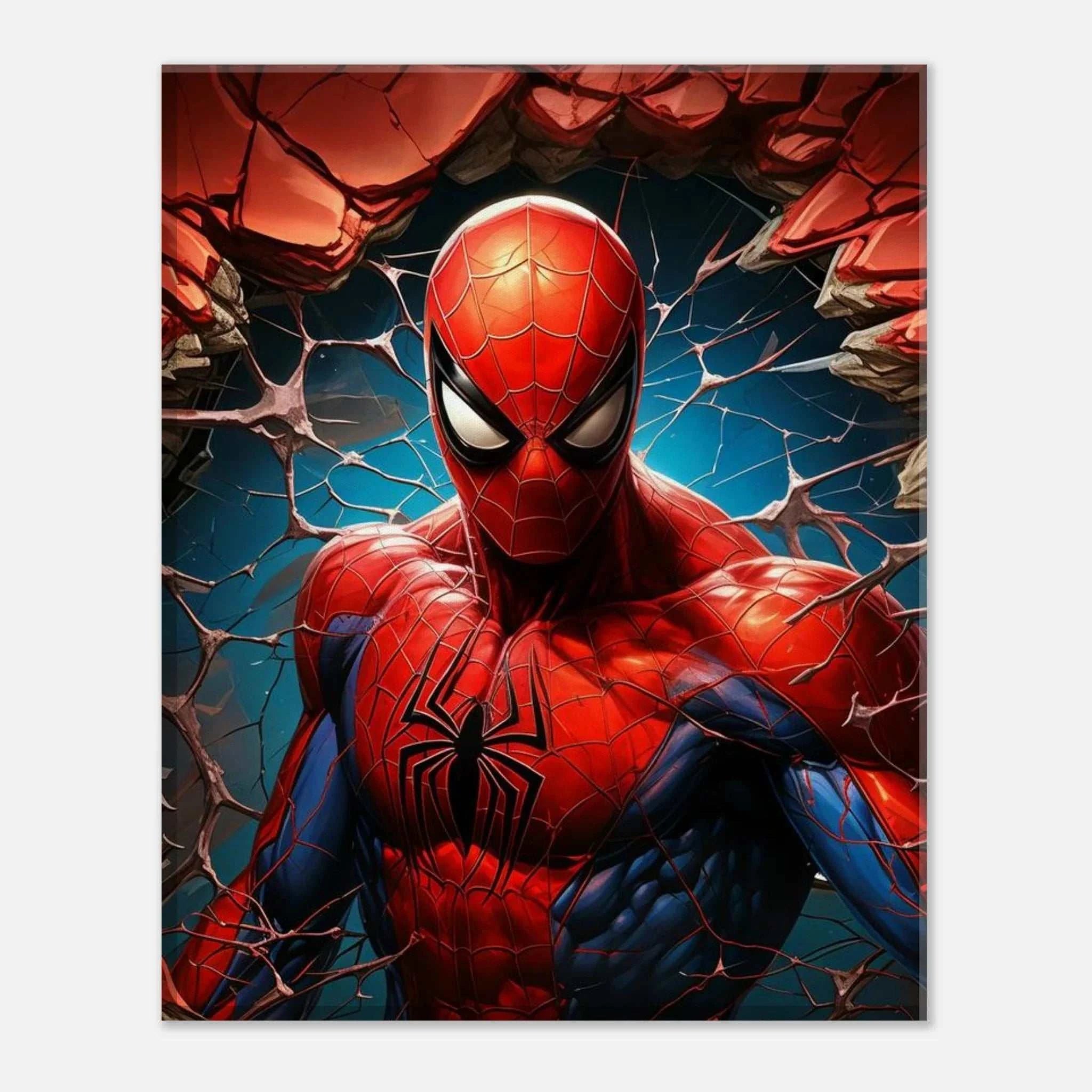 Spiderman Wall Canvas featuring Spiderman in action with vibrant colors and dynamic design.
