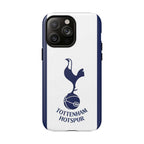 Tottenham FC MagSafe iPhone case with navy and white colors, official-inspired crest, dual-layer protection, and wireless charging support