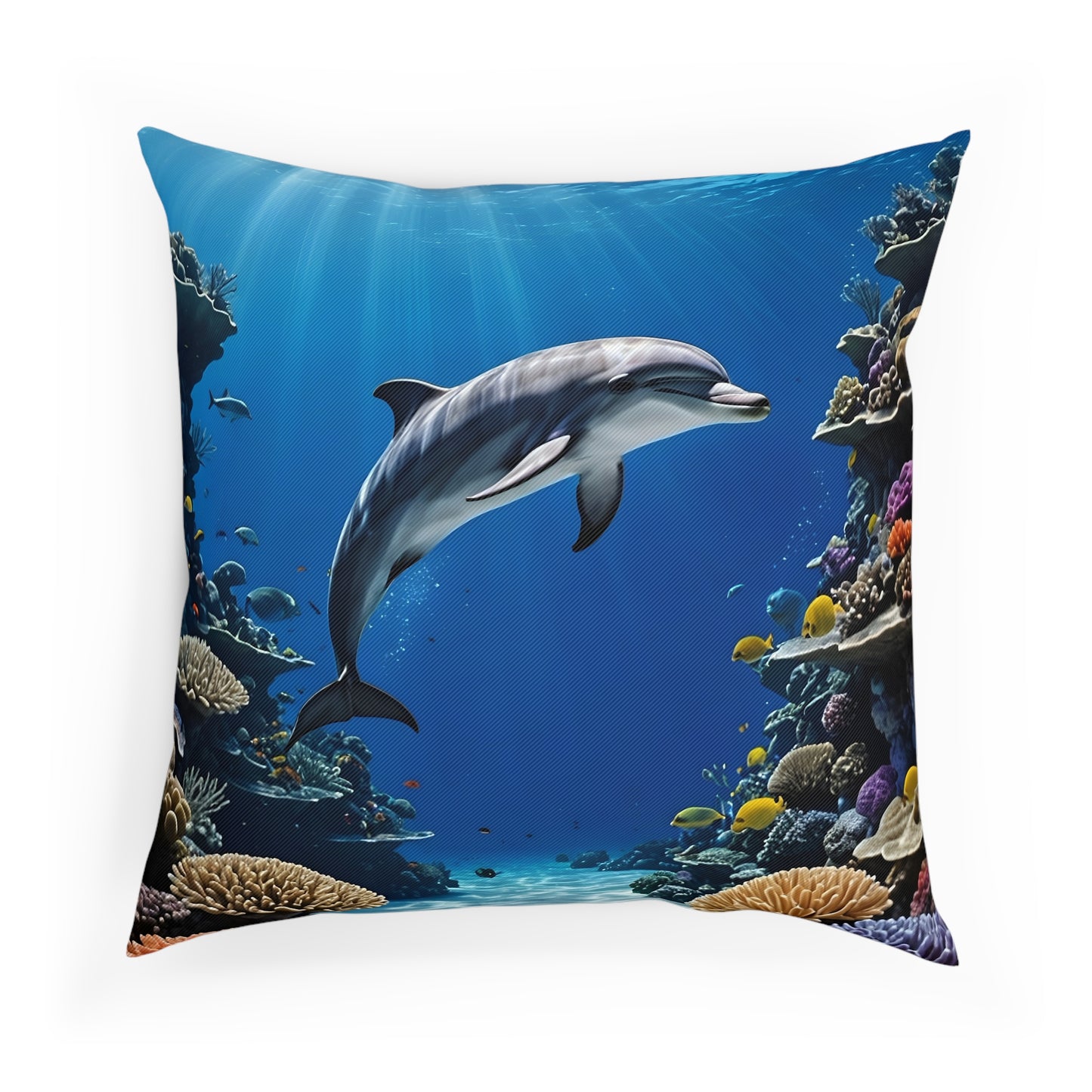 Gorgeous Dolphin Cotton Drill Square Cushion