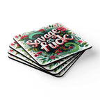 Savage As Fuck Coaster Set with floral design, cheeky and playful home decor.