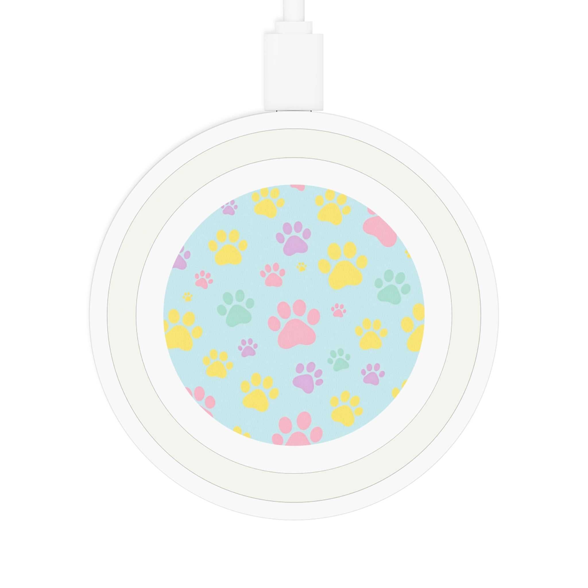Pastel Doggy Paw Design Wireless Charging Pad