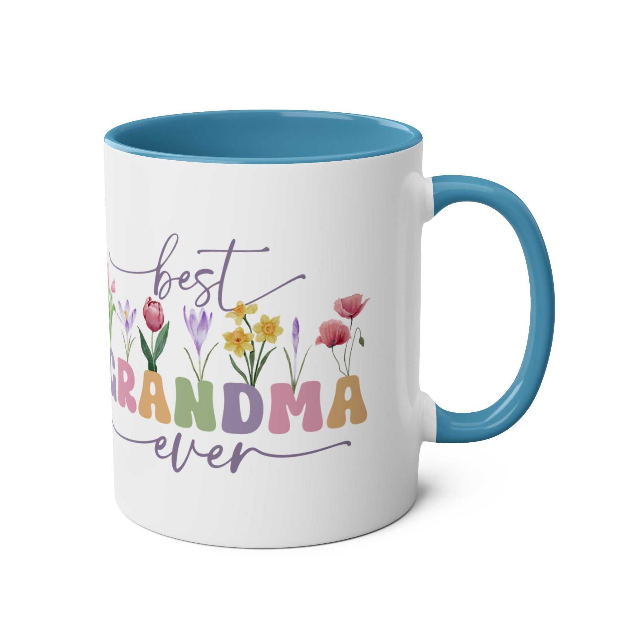 Best Grandma Ever Mother's Day gift mug with colorful design, perfect for coffee or tea.