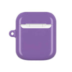Purple hard shell protective case for AirPods and AirPods Pro with glossy finish and clip hole