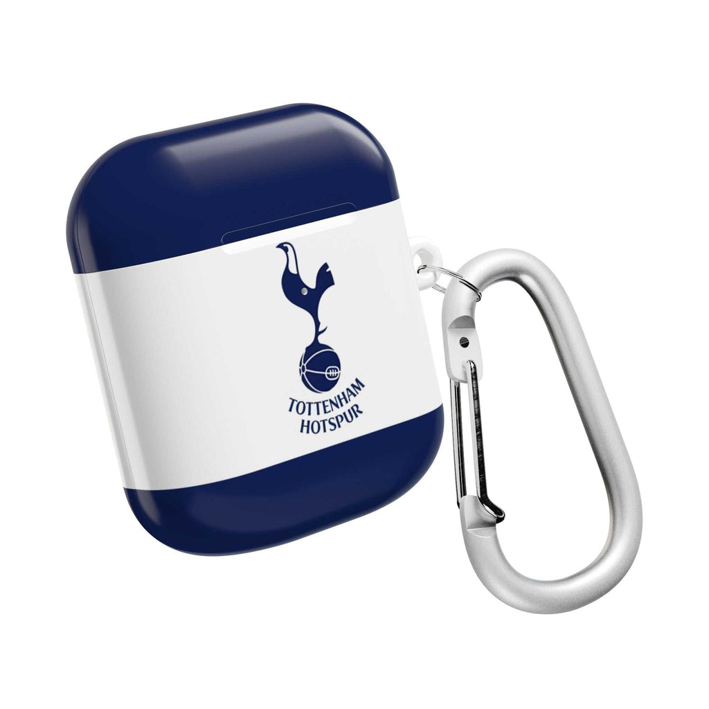 Tottenham FC AirPods protective case with navy and white colors and cockerel crest, wireless charging compatible