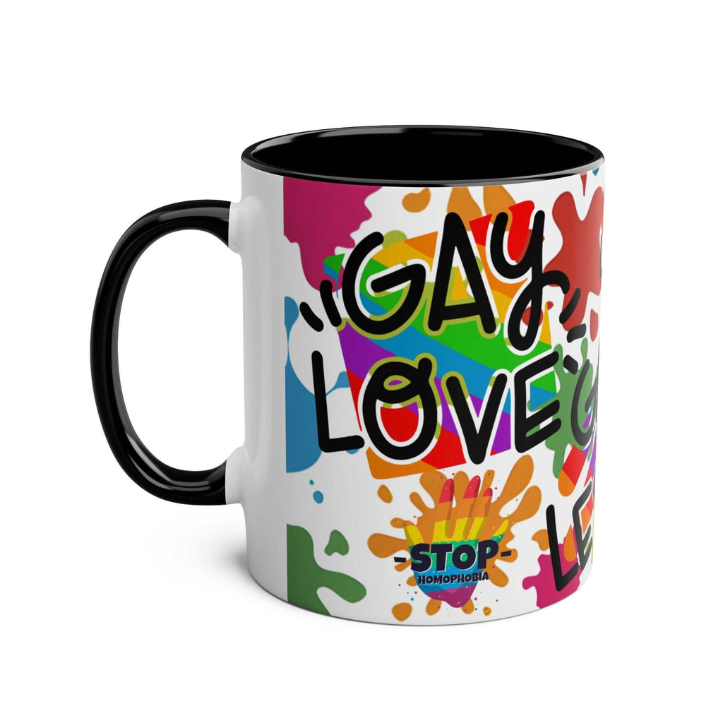 LGBTQ+ Pride Mug with colorful rainbow design and powerful message.